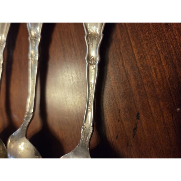 5 Antique 1881 Rogers LA‎ VIGNE GRAPE 1908 Silverplate 5 Teaspoons Spoons - Picture 11 of 13